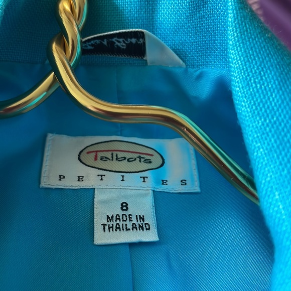 NWOT Talbot’s turquoise linen blazer - Picture 4 of 5